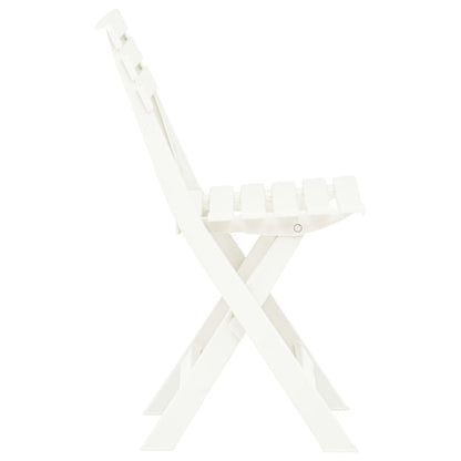 Folding Garden Chairs 2 pcs Plastic White