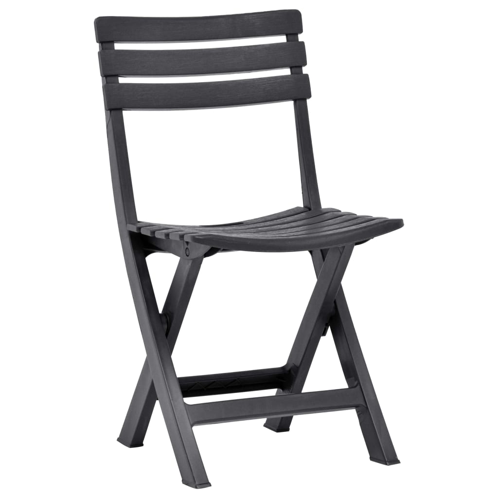 Folding Garden Chairs 2 pcs Plastic Anthracite