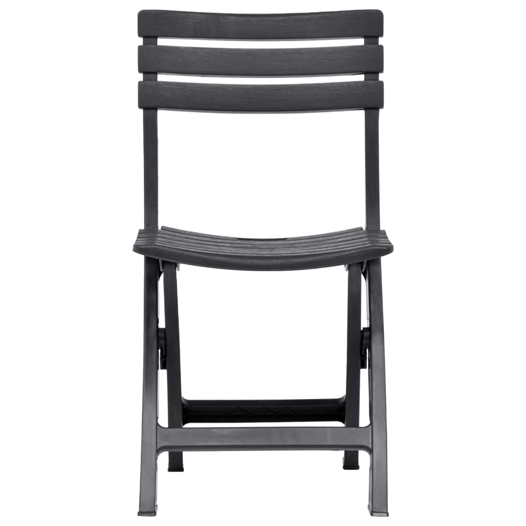 Folding Garden Chairs 2 pcs Plastic Anthracite