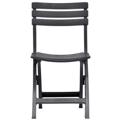 Folding Garden Chairs 2 pcs Plastic Anthracite