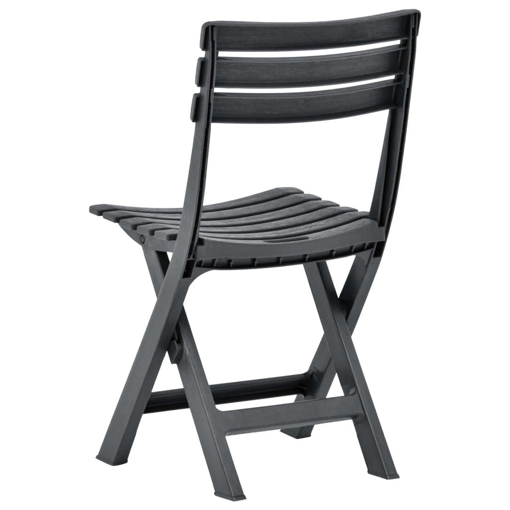 Folding Garden Chairs 2 pcs Plastic Anthracite