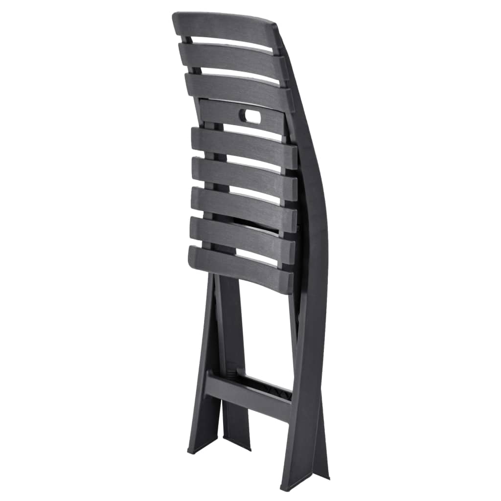 Folding Garden Chairs 2 pcs Plastic Anthracite