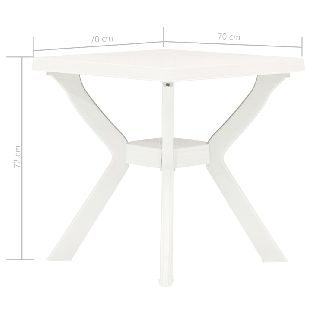 Bistro Table White 70x70x72 cm Plastic