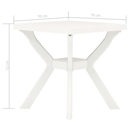 Bistro Table White 70x70x72 cm Plastic