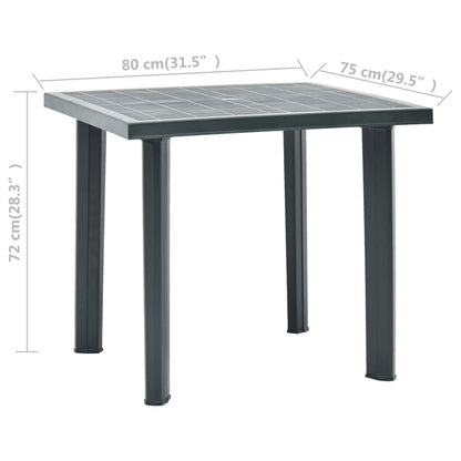 Garden Table Green 80x75x72 cm Plastic