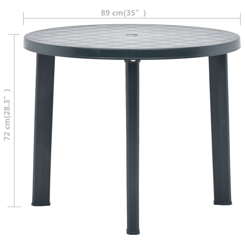 Garden Table Green 89 cm Plastic