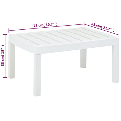 Garden Table White 78x55x38 cm Plastic