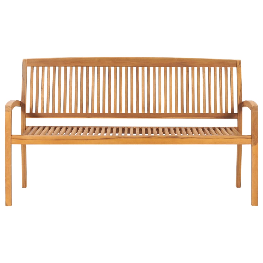 3-Seater Stacking Garden Bench 159 cm Solid Teak Wood