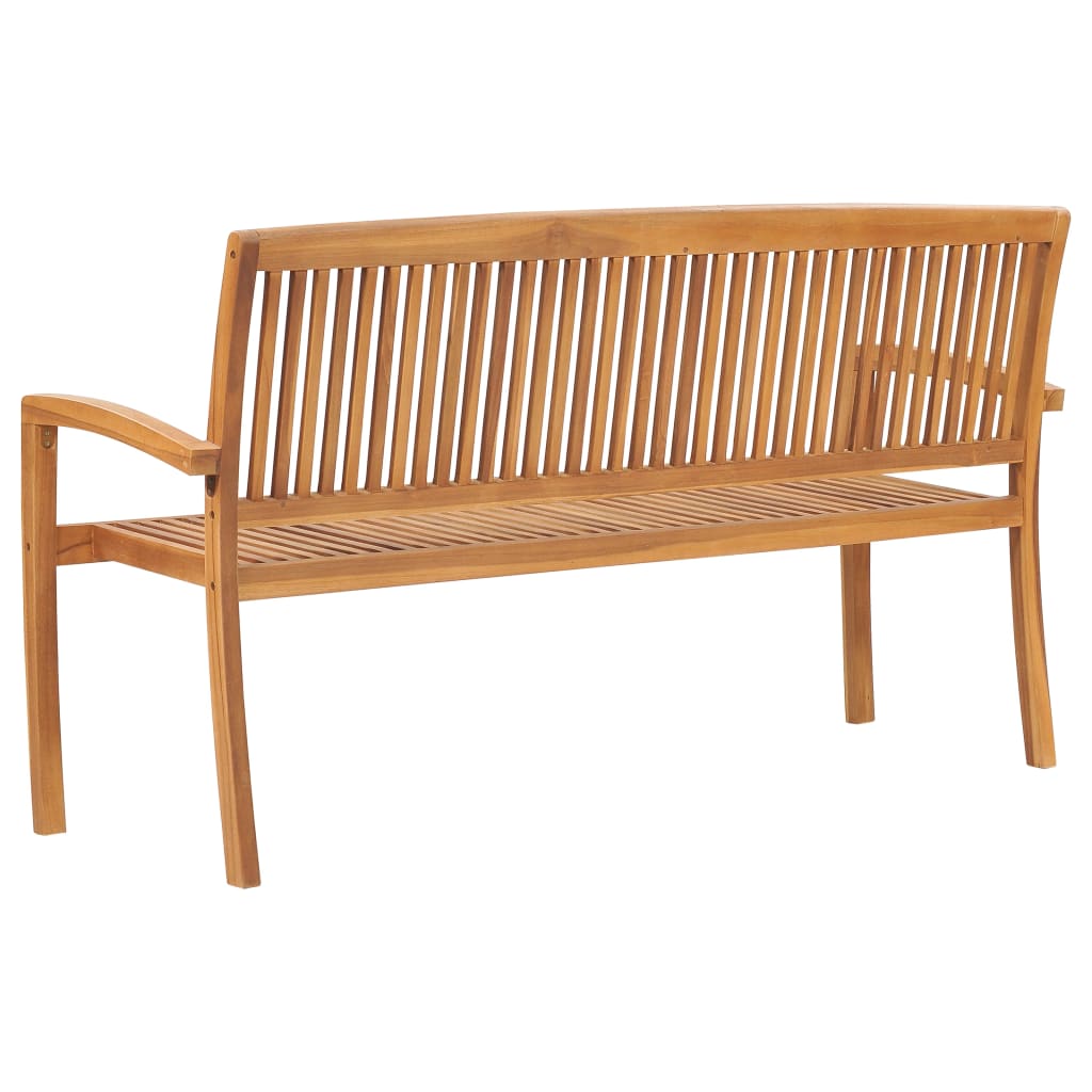 3-Seater Stacking Garden Bench 159 cm Solid Teak Wood