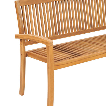 3-Seater Stacking Garden Bench 159 cm Solid Teak Wood