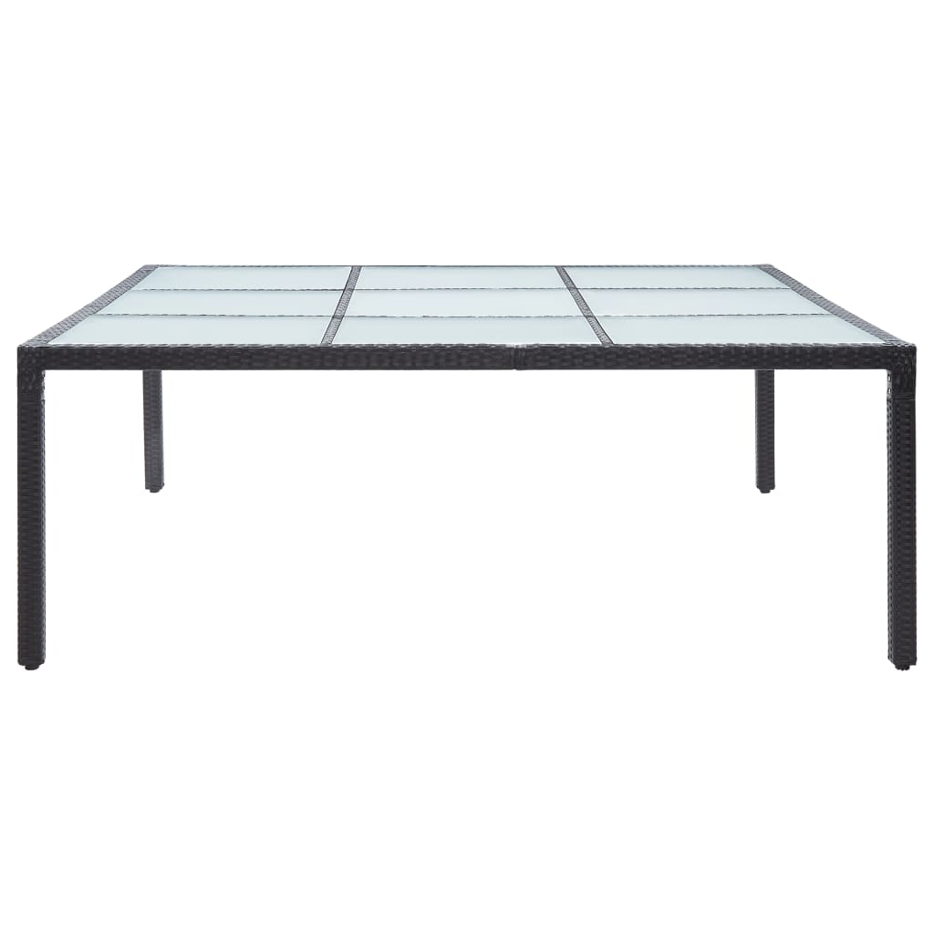 Garden Dining Table Black 200x200x74 cm Poly Rattan