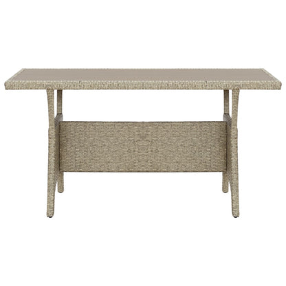 Garden Table Grey 130x70x66 cm Poly Rattan