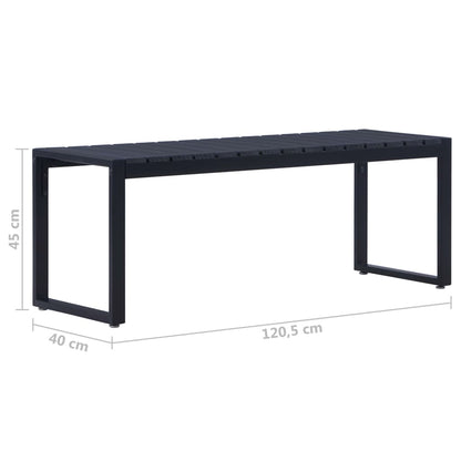 Garden Bench 120.5 cm PS Board Black