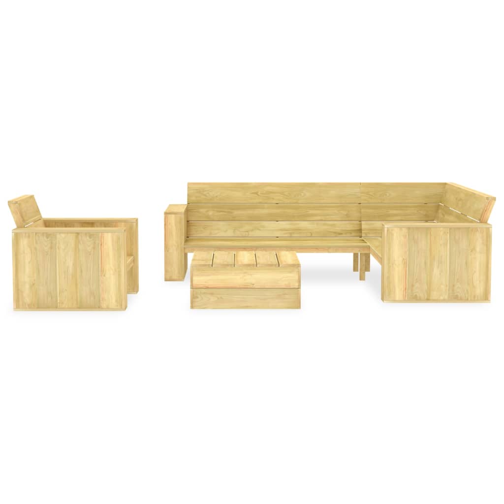 3 Piece Garden Lounge Set Impregnated Pinewood