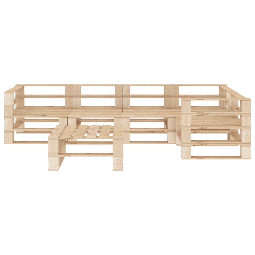 6 Piece Garden Pallets Lounge Set Wood