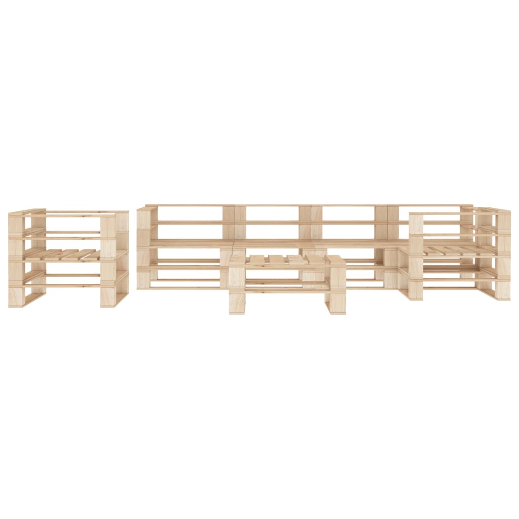 7 Piece Garden Pallets Lounge Set Wood