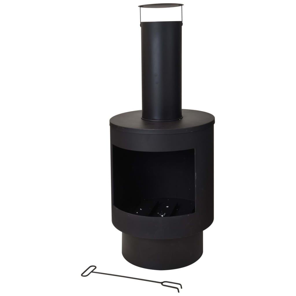 ProGarden Fireplace With Chimney Metal 112 cm