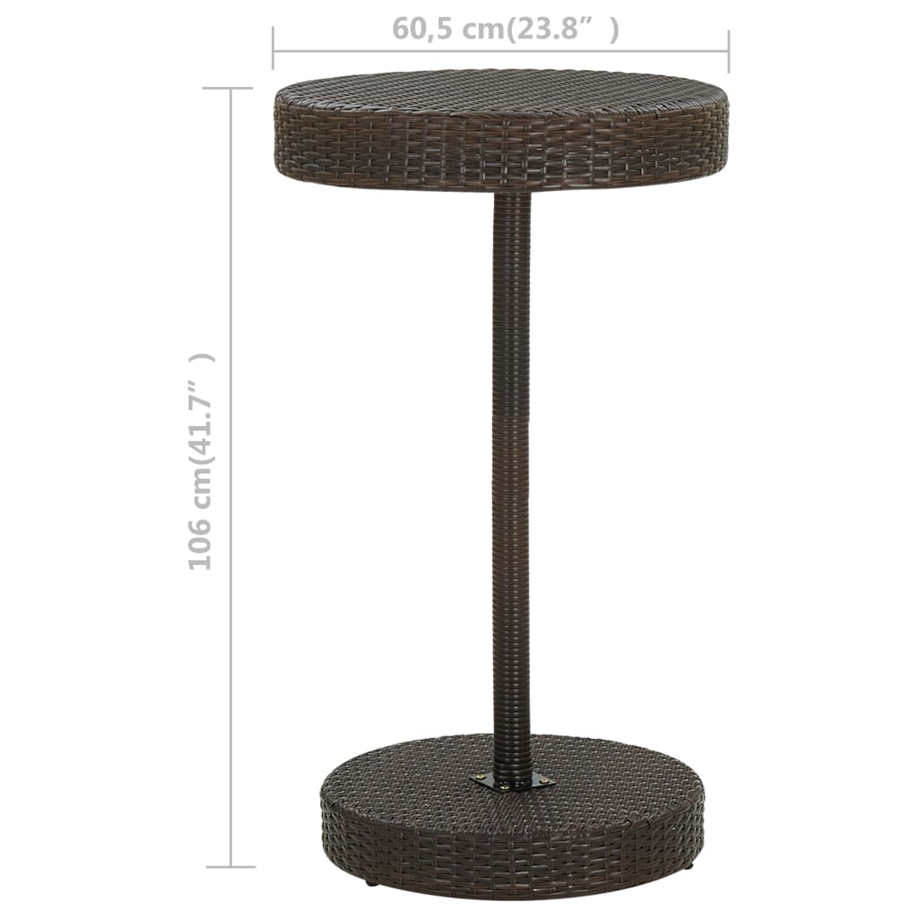 Garden Table Brown 60.5x106 cm Poly Rattan