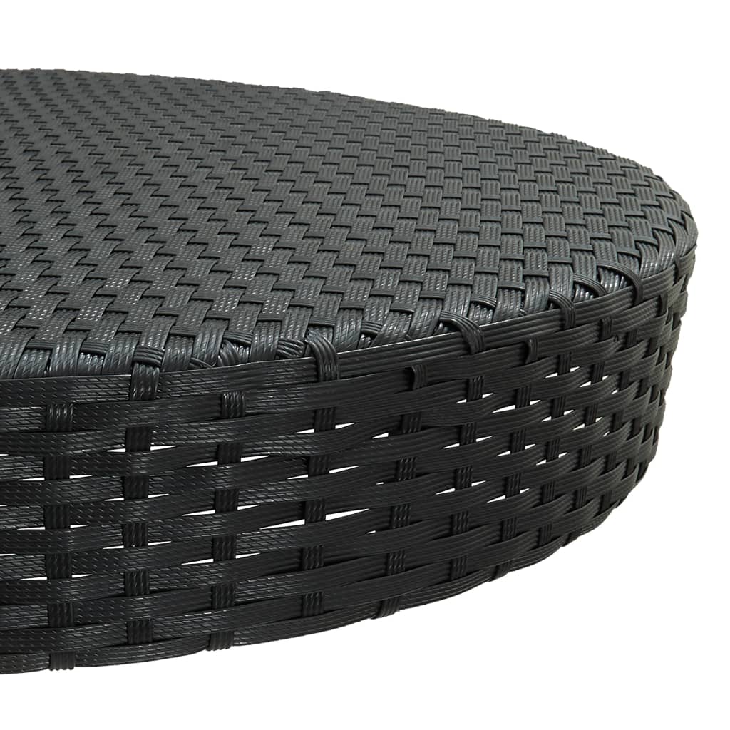 Garden Table Black 75.5x106 cm Poly Rattan