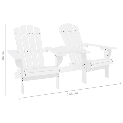 Garden Adirondack Chair Solid Fir Wood White