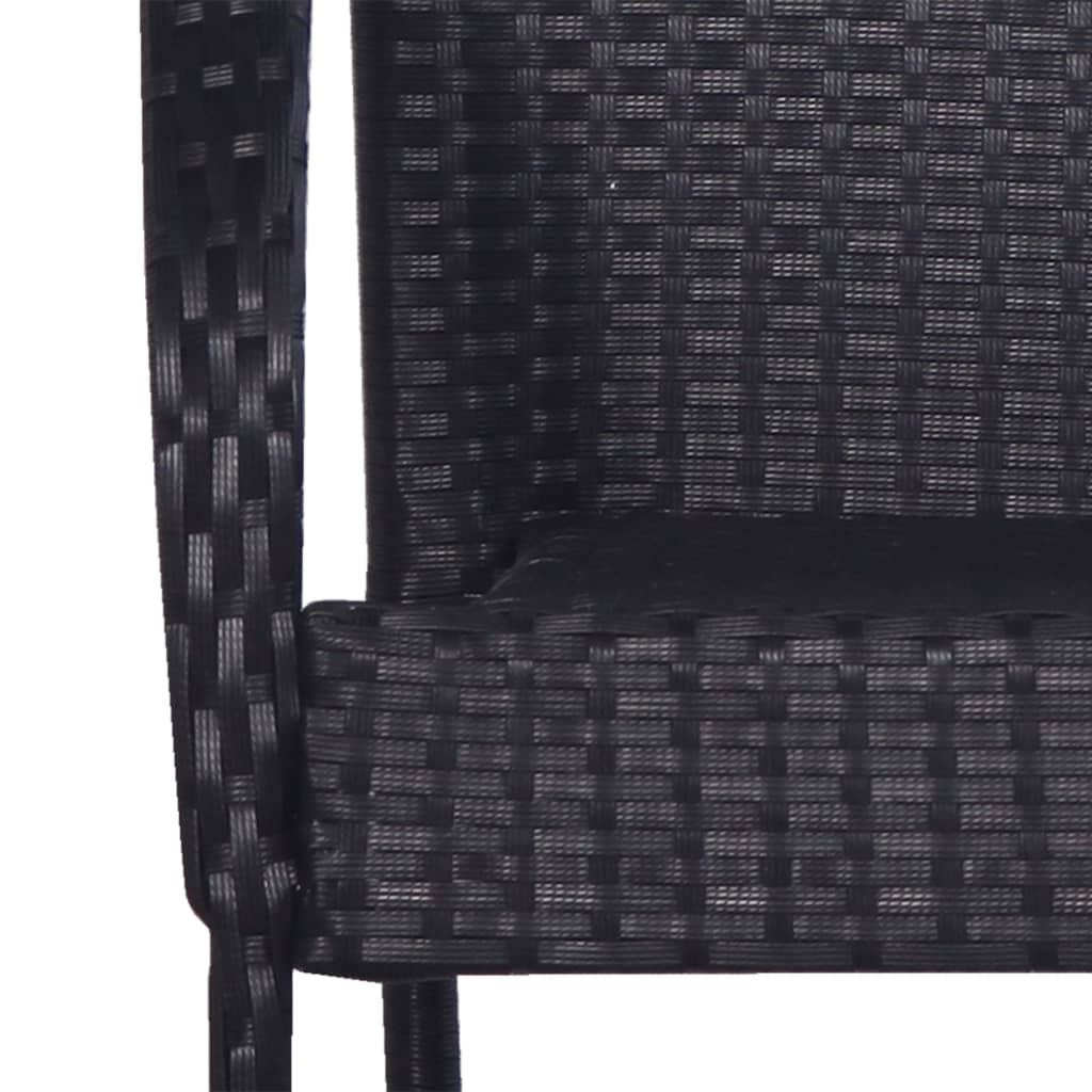 Stackable Outdoor Chairs 4 pcs Poly Rattan Black