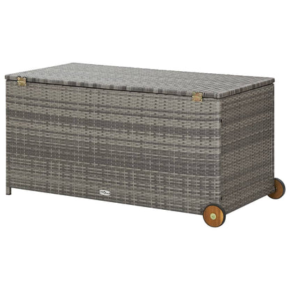 Garden Storage Box Light Grey 120x65x61 cm Poly Rattan