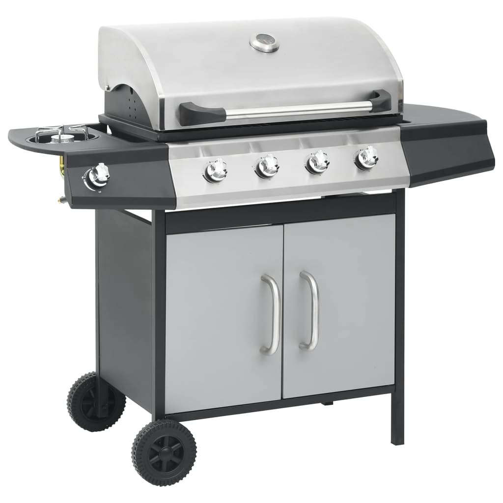 Gas Barbecue Grill 4+1 Cooking Zone Steel & Stainless Steel