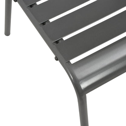 Outdoor Chairs 4 pcs Slatted Design Steel Dark Grey