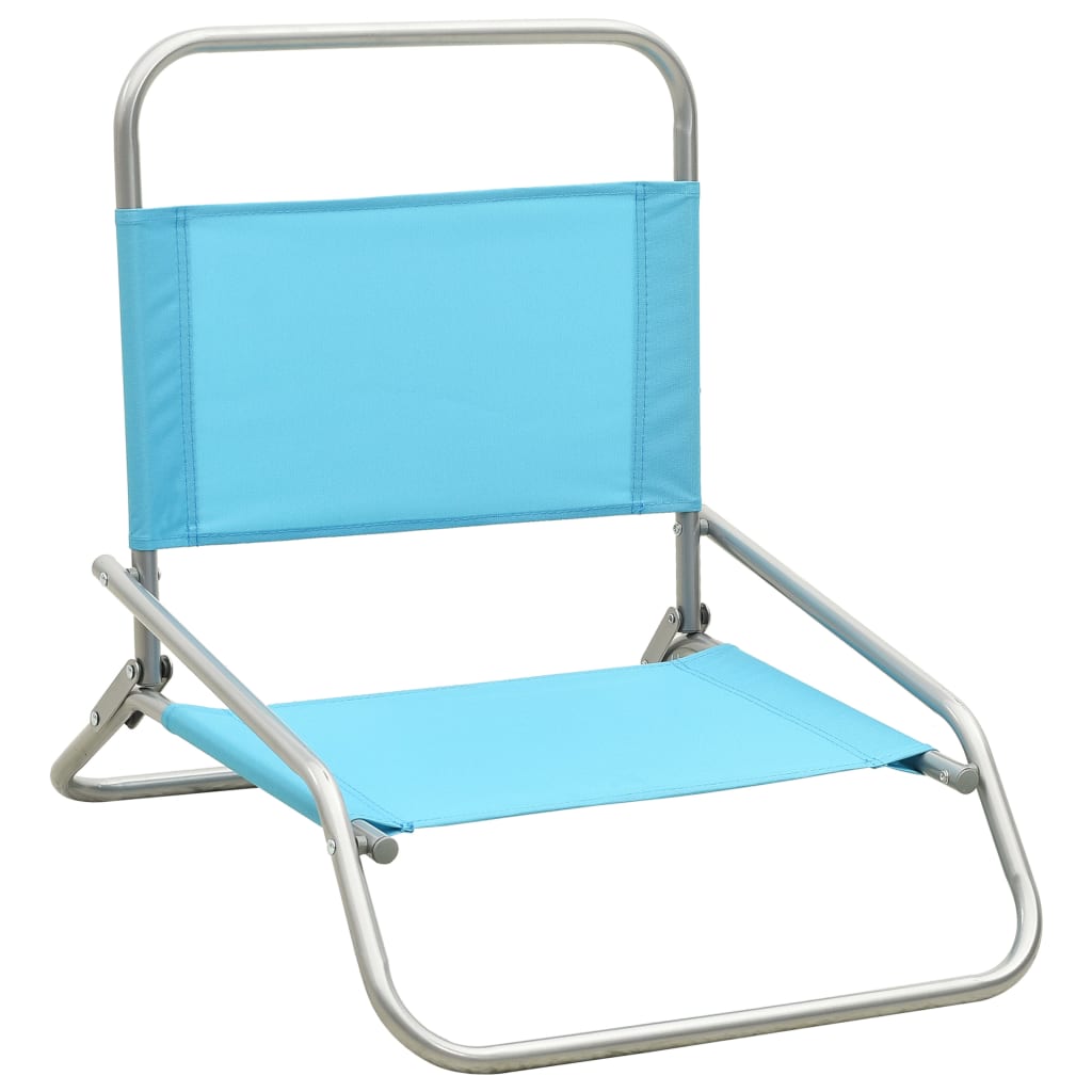 Folding Beach Chairs 2 pcs Turquoise Fabric