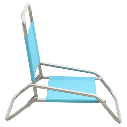 Folding Beach Chairs 2 pcs Turquoise Fabric