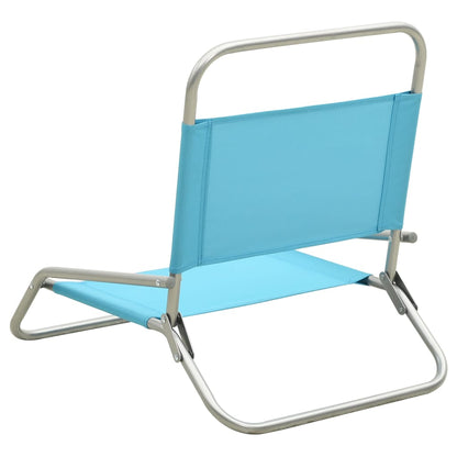 Folding Beach Chairs 2 pcs Turquoise Fabric