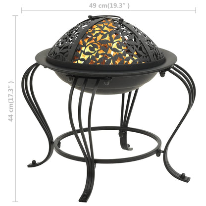 Fire Pit with Poker 49 cm Steel