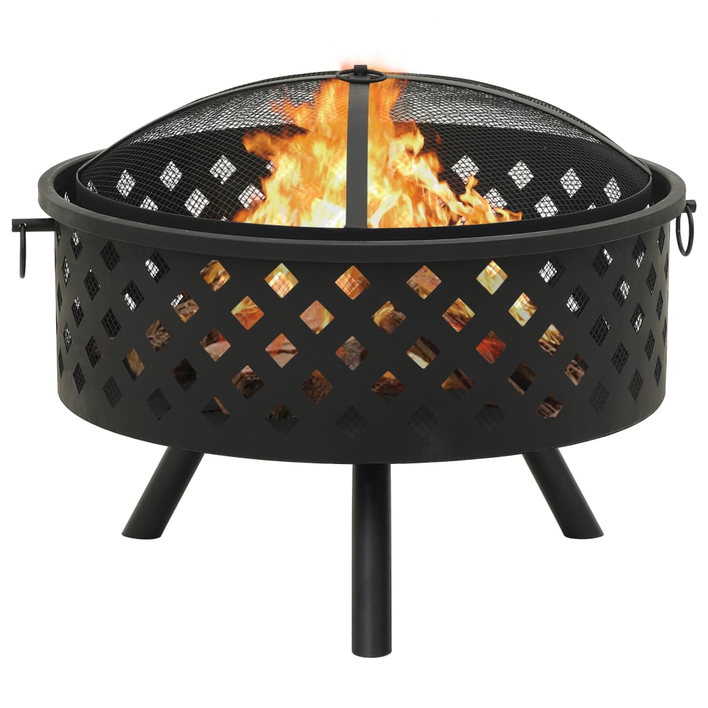 Fire Pit with Poker 68 cm XXL Steel