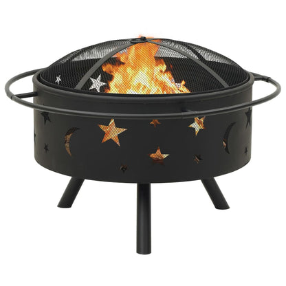 Fire Pit with Poker 76 cm XXL Steel