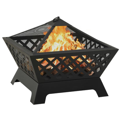 Fire Pit with Poker 64 cm XXL Steel