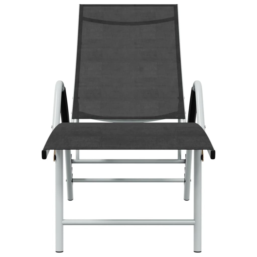 Sun Lounger Textilene and Aluminium Black