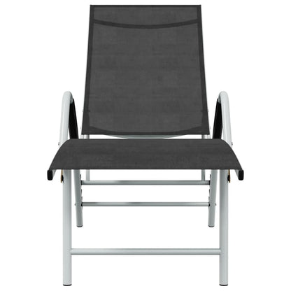 Sun Lounger Textilene and Aluminium Black