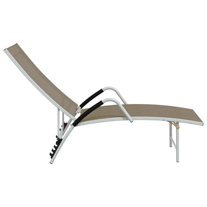 Sun Lounger Textilene and Aluminium Taupe