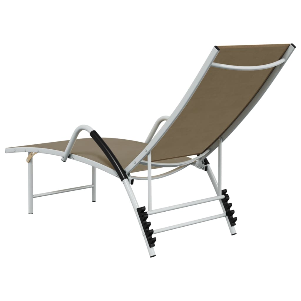 Sun Lounger Textilene and Aluminium Taupe