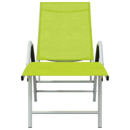 Sun Lounger Textilene and Aluminium Green