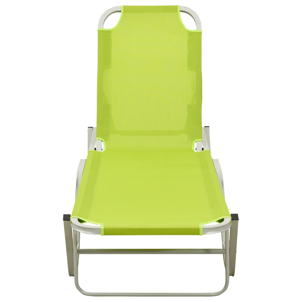 Sun Lounger Aluminium and Textilene Green