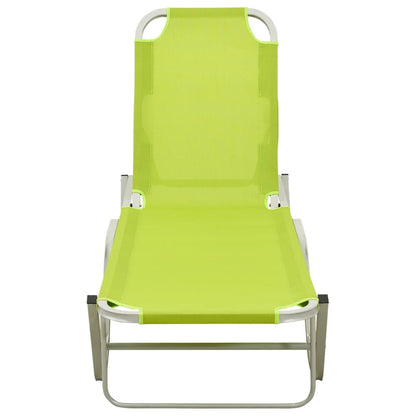 Sun Lounger Aluminium and Textilene Green