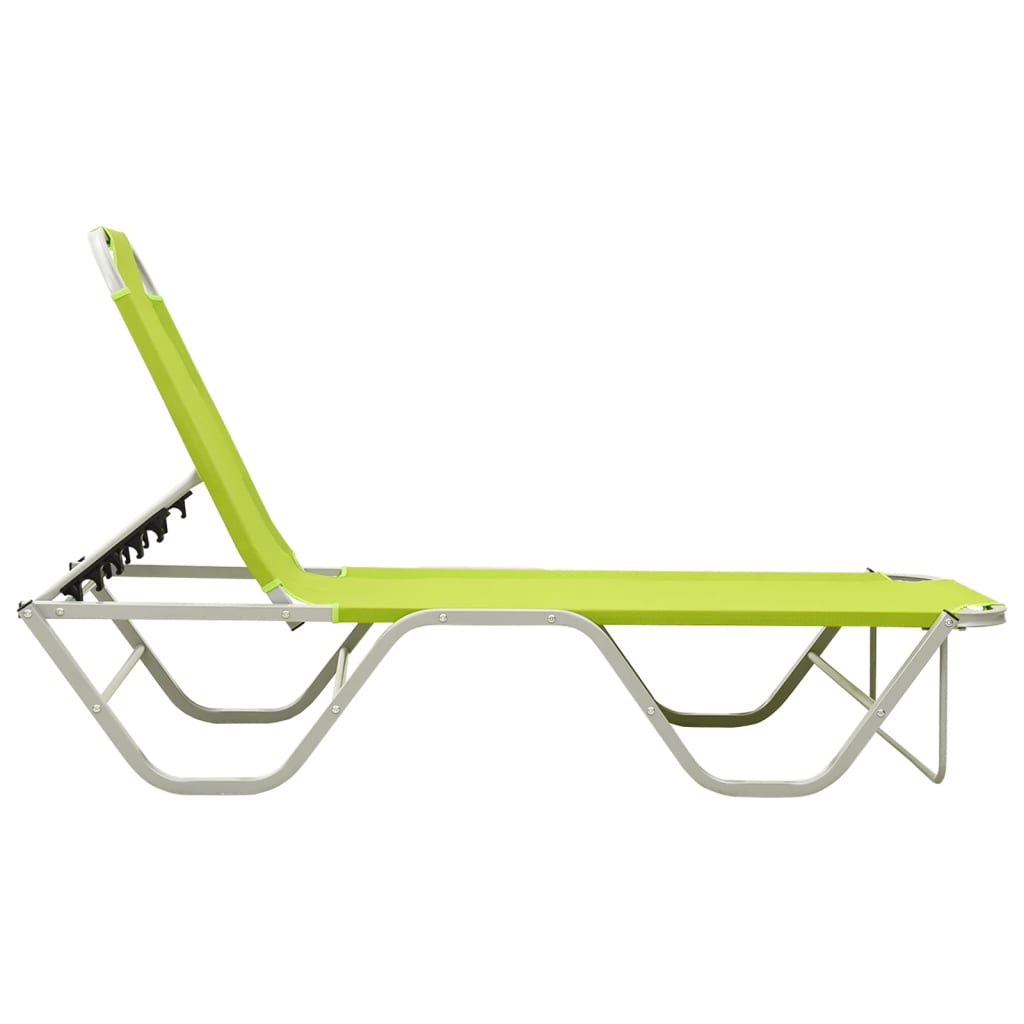 Sun Lounger Aluminium and Textilene Green