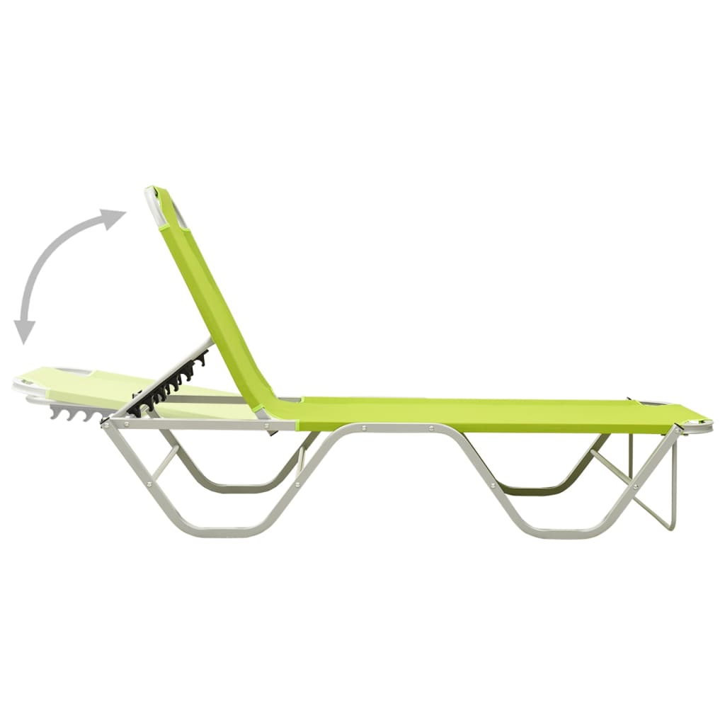 Sun Lounger Aluminium and Textilene Green