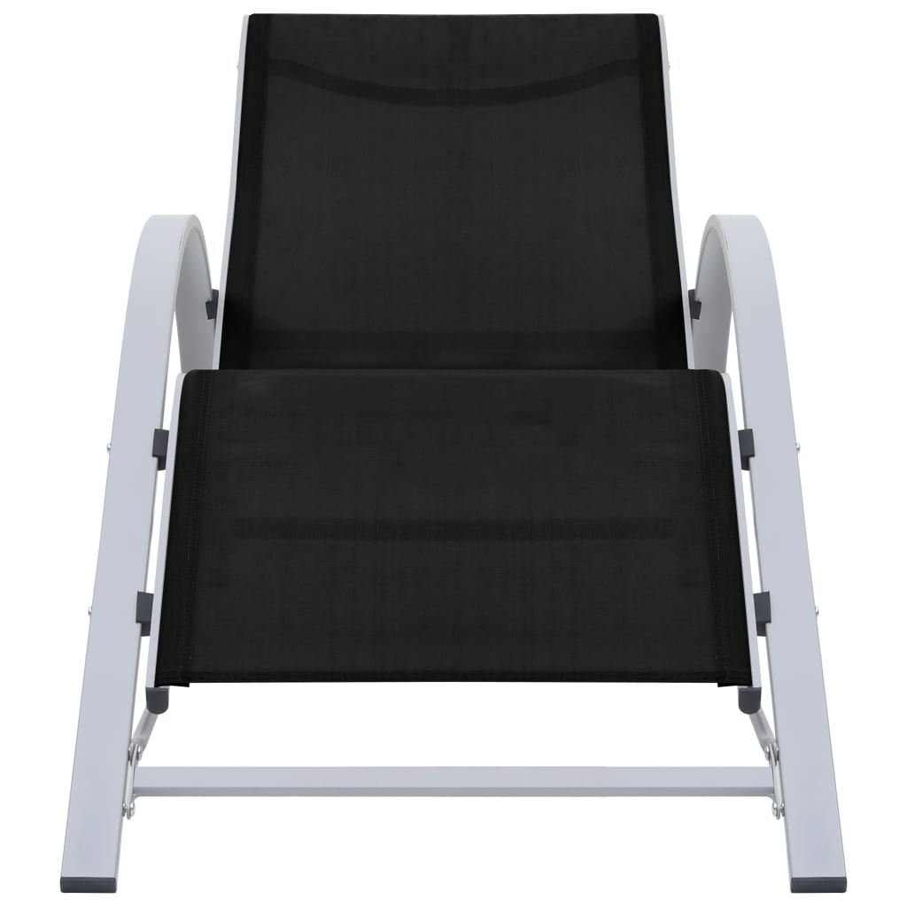 Sunlounger Textilene and Aluminium Black