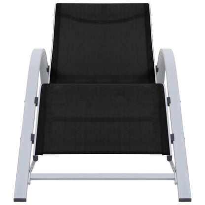 Sunlounger Textilene and Aluminium Black