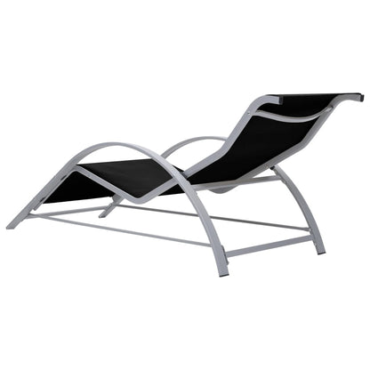 Sunlounger Textilene and Aluminium Black