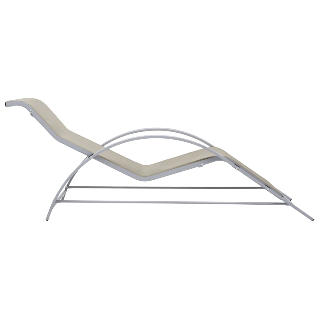 Sunlounger Textilene and Aluminium Cream