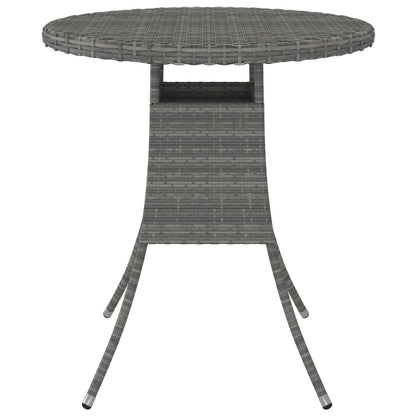 Garden Table Grey 70x70x73 cm Poly Rattan