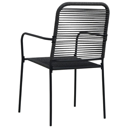 Garden Chairs 4 pcs Cotton Rope and Steel Black